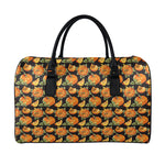 Vintage Pumpkin Pattern Print Leather Duffle Bag