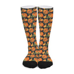 Vintage Pumpkin Pattern Print Long Socks