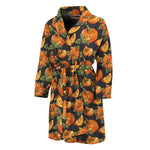 Vintage Pumpkin Pattern Print Men's Bathrobe