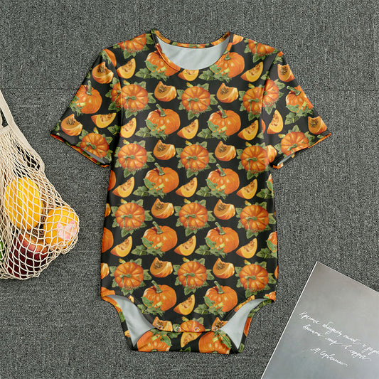 Vintage Pumpkin Pattern Print Men's Bodysuit