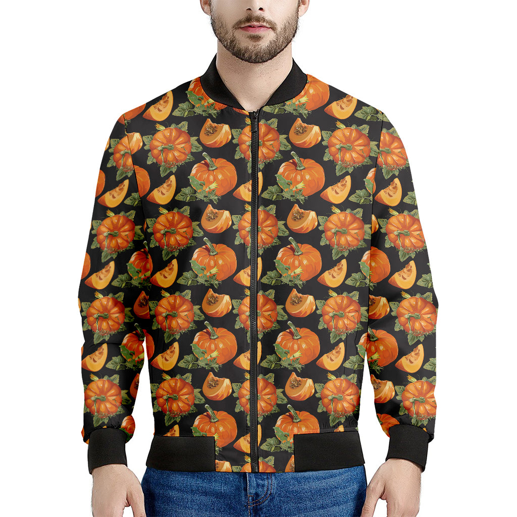 Vintage Pumpkin Pattern Print Men's Bomber Jacket