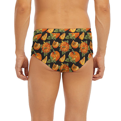Vintage Pumpkin Pattern Print Men's Briefs