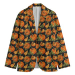Vintage Pumpkin Pattern Print Men's Cotton Blazer