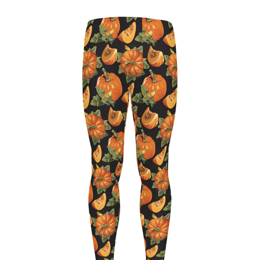 Vintage Pumpkin Pattern Print Men's leggings