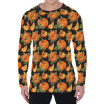 Vintage Pumpkin Pattern Print Men's Long Sleeve T-Shirt
