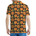 Vintage Pumpkin Pattern Print Men's Polo Shirt