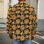 Vintage Pumpkin Pattern Print Men's Shirt Jacket