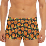 Vintage Pumpkin Pattern Print Men's Short Boxer Briefs