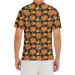 Vintage Pumpkin Pattern Print Men's Short Sleeve Rash Guard
