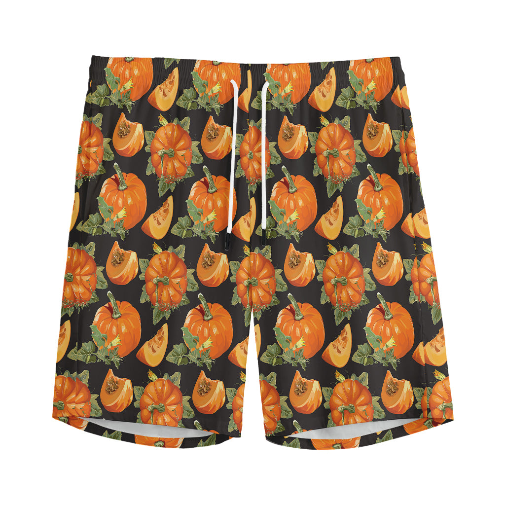 Vintage Pumpkin Pattern Print Men's Sports Shorts