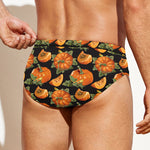 Vintage Pumpkin Pattern Print Men's Swim Briefs