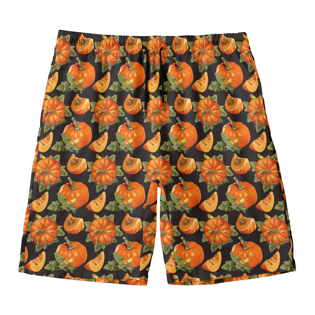 Vintage Pumpkin Pattern Print Men's Swim Trunks