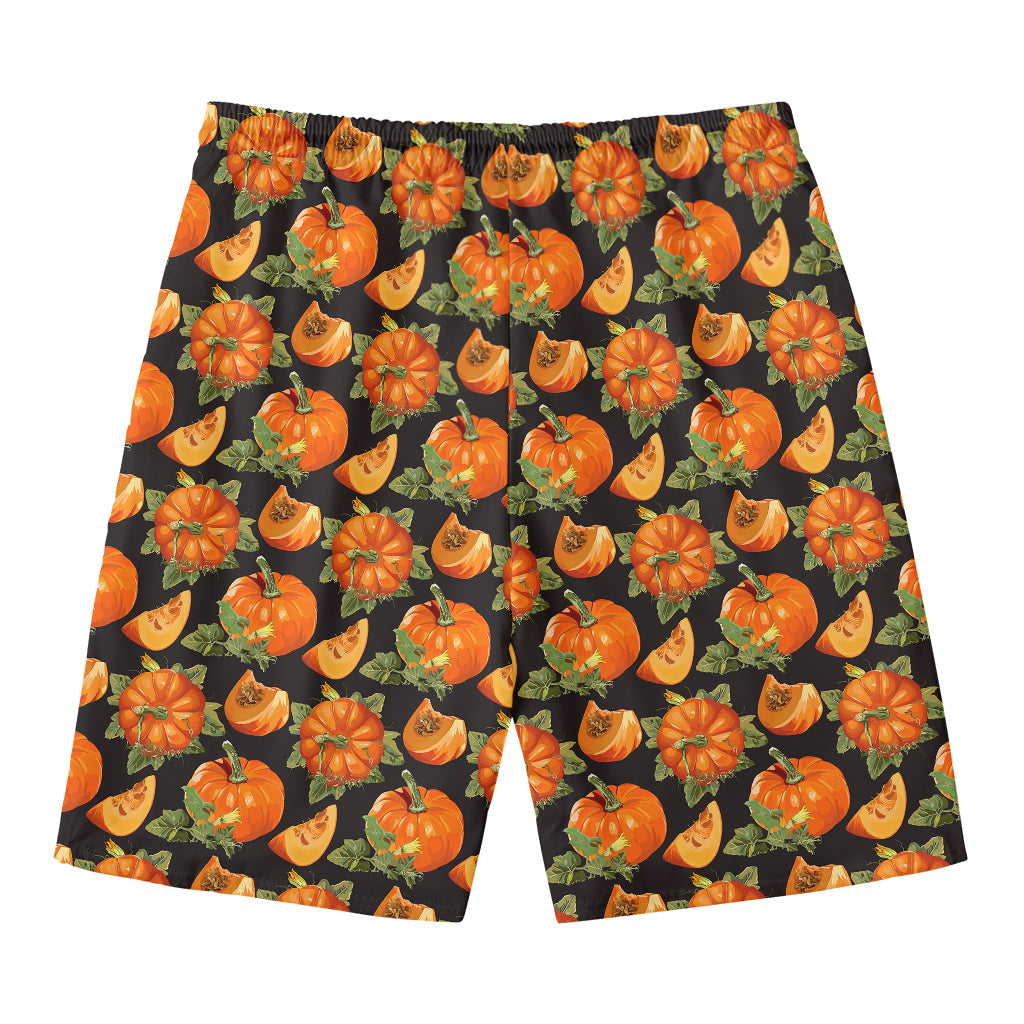 Vintage Pumpkin Pattern Print Men's Swim Trunks