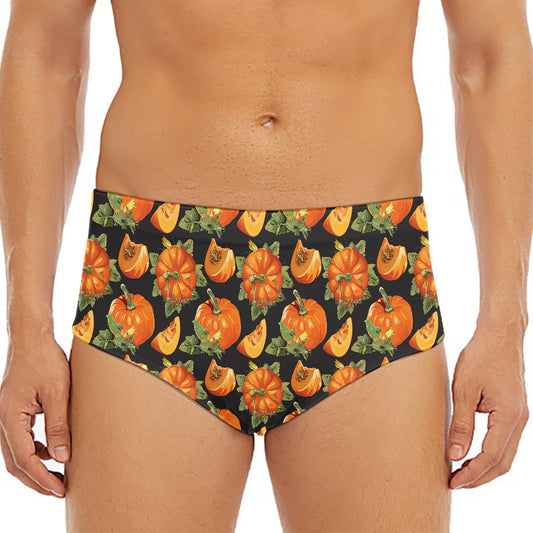 Vintage Pumpkin Pattern Print Men's Triangle Swim Briefs