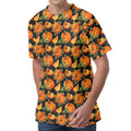 Vintage Pumpkin Pattern Print Men's Velvet T-Shirt