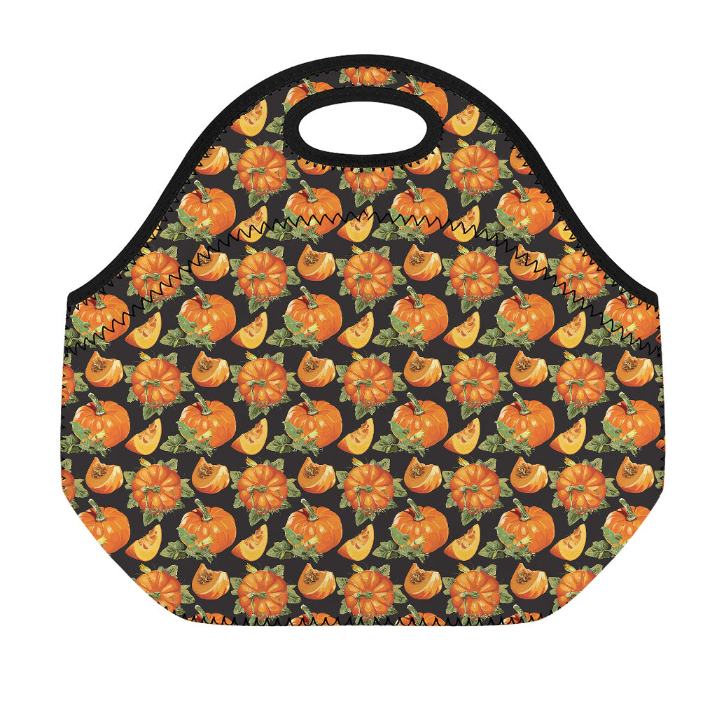 Vintage Pumpkin Pattern Print Neoprene Lunch Bag