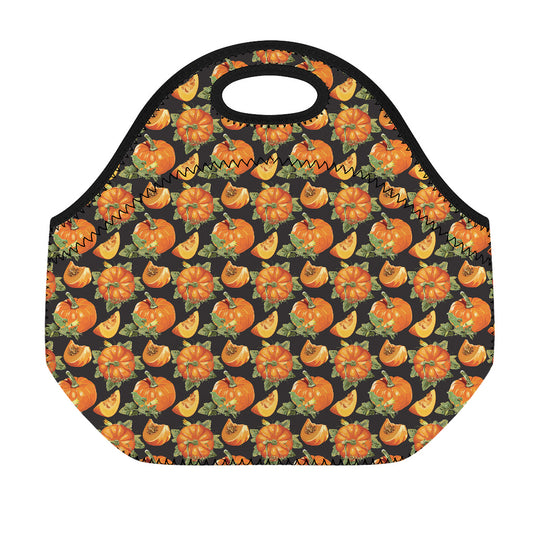 Vintage Pumpkin Pattern Print Neoprene Lunch Bag