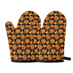 Vintage Pumpkin Pattern Print Oven Mitts