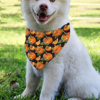 Vintage Pumpkin Pattern Print Over The Collar Dog Bandana