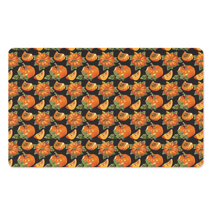 Vintage Pumpkin Pattern Print Polyester Doormat