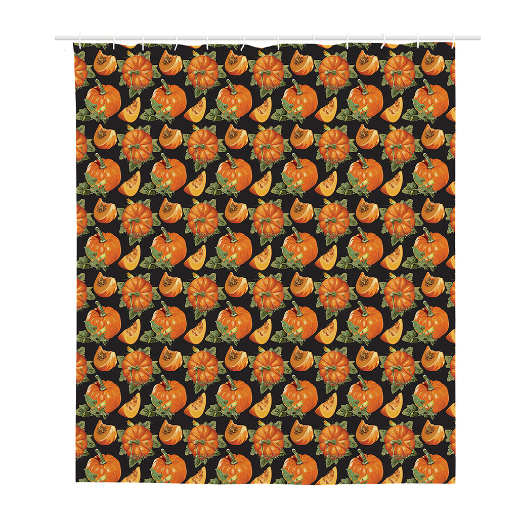 Vintage Pumpkin Pattern Print Polyester Shower Curtain