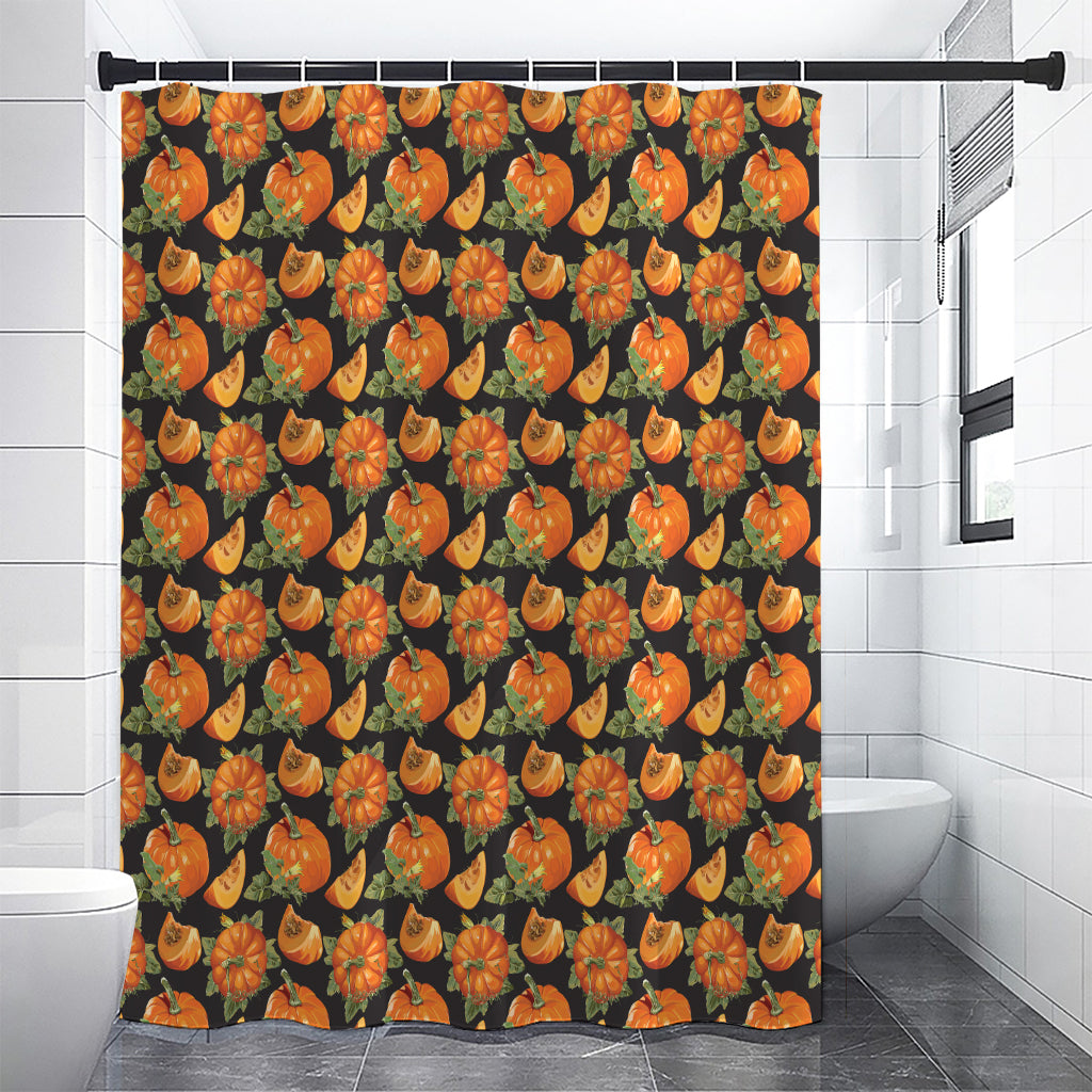 Vintage Pumpkin Pattern Print Premium Shower Curtain