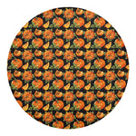Vintage Pumpkin Pattern Print Round Blanket