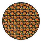 Vintage Pumpkin Pattern Print Round Floor Mat