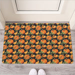 Vintage Pumpkin Pattern Print Rubber Doormat
