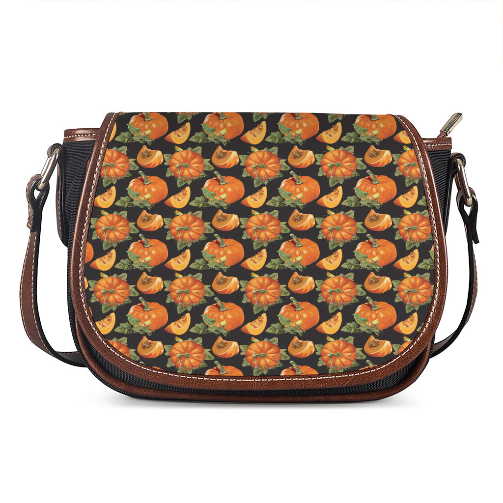 Vintage Pumpkin Pattern Print Saddle Bag