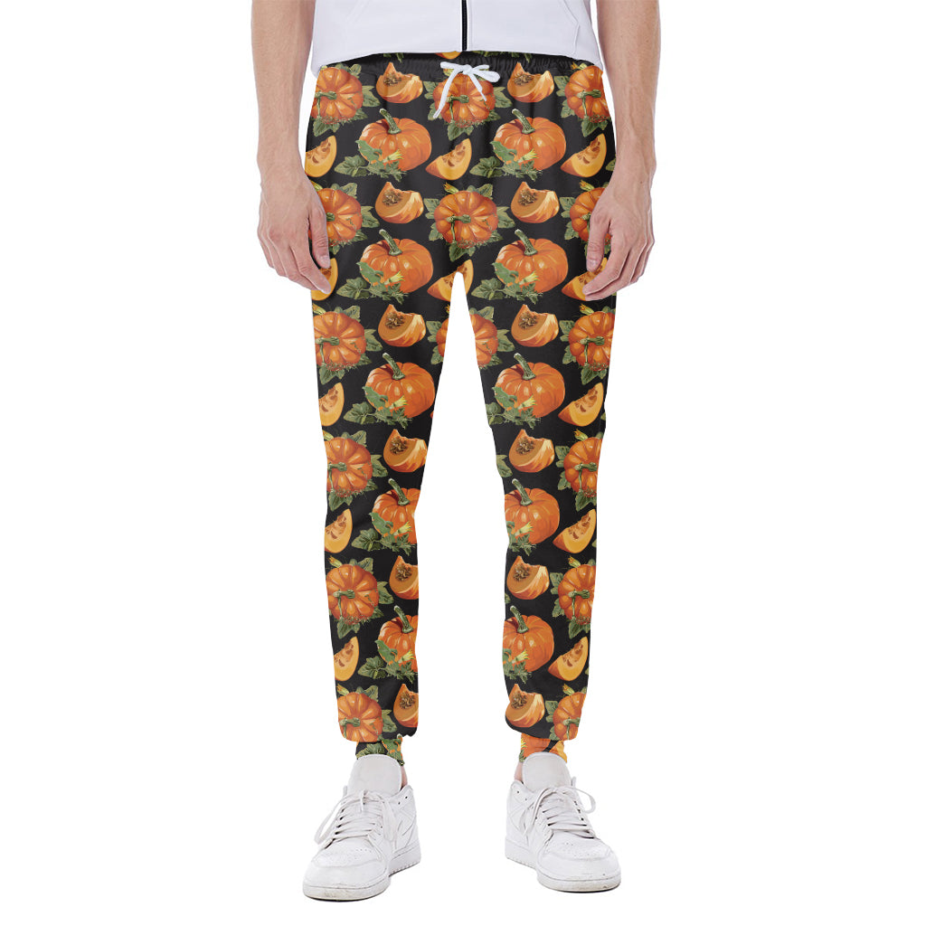 Vintage Pumpkin Pattern Print Scuba Joggers