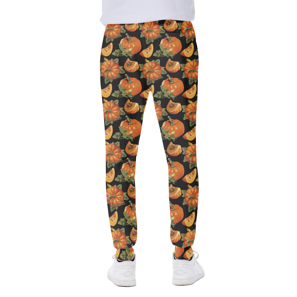 Vintage Pumpkin Pattern Print Scuba Joggers