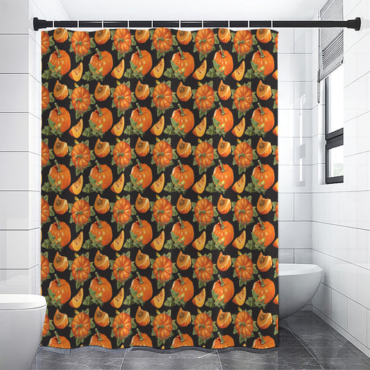 Vintage Pumpkin Pattern Print Shower Curtain