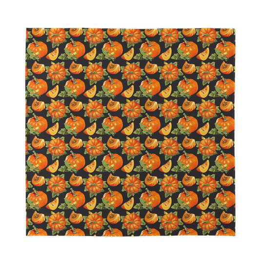 Vintage Pumpkin Pattern Print Silk Bandana