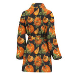 Vintage Pumpkin Pattern Print Women's Bathrobe