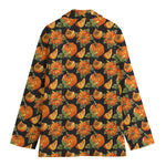 Vintage Pumpkin Pattern Print Women's Cotton Blazer