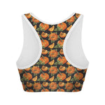 Vintage Pumpkin Pattern Print Women's Sports Bra
