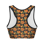 Vintage Pumpkin Pattern Print Women's Sports Bra