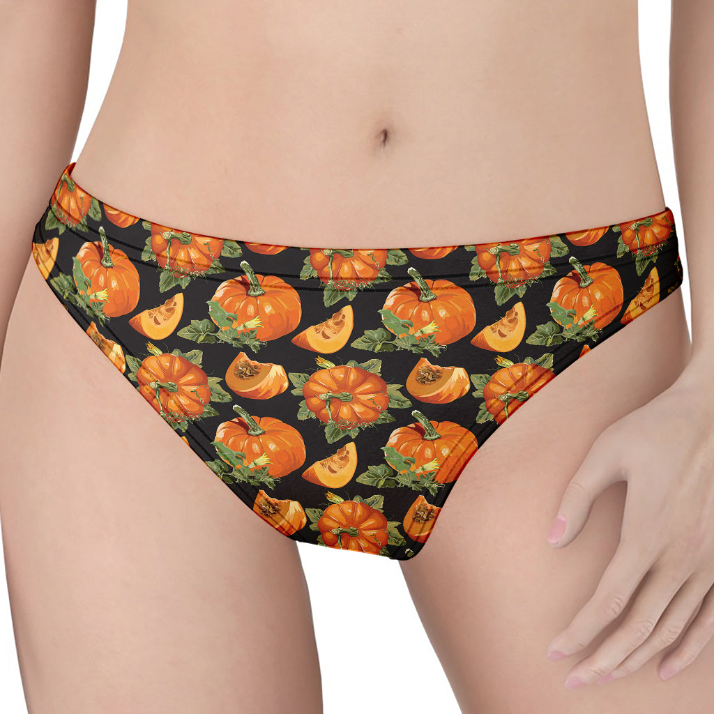 Vintage Pumpkin Pattern Print Women's Thong