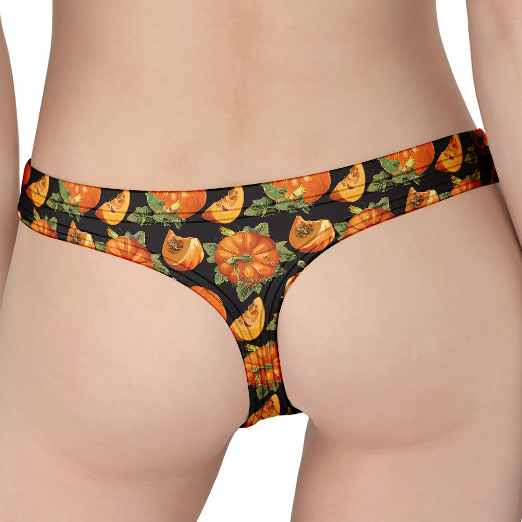 Vintage Pumpkin Pattern Print Women's Thong