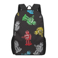 Vintage Robot Pattern Print 17 Inch Backpack