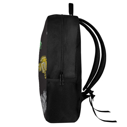 Vintage Robot Pattern Print 17 Inch Backpack