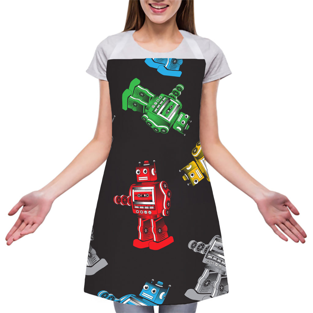 Vintage Robot Pattern Print Adjustable Apron