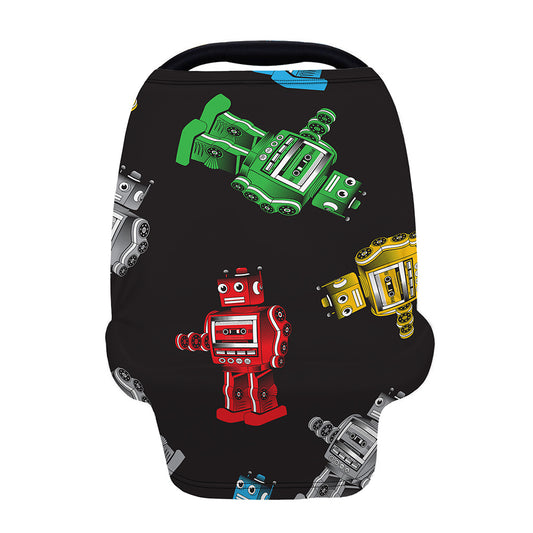 Vintage Robot Pattern Print Baby Seat Cover