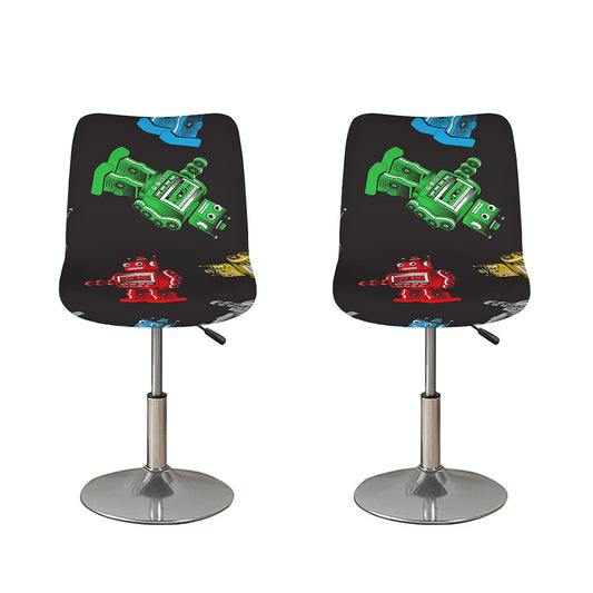 Vintage Robot Pattern Print Bar Stool Covers