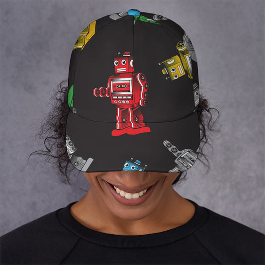 Vintage Robot Pattern Print Baseball Cap
