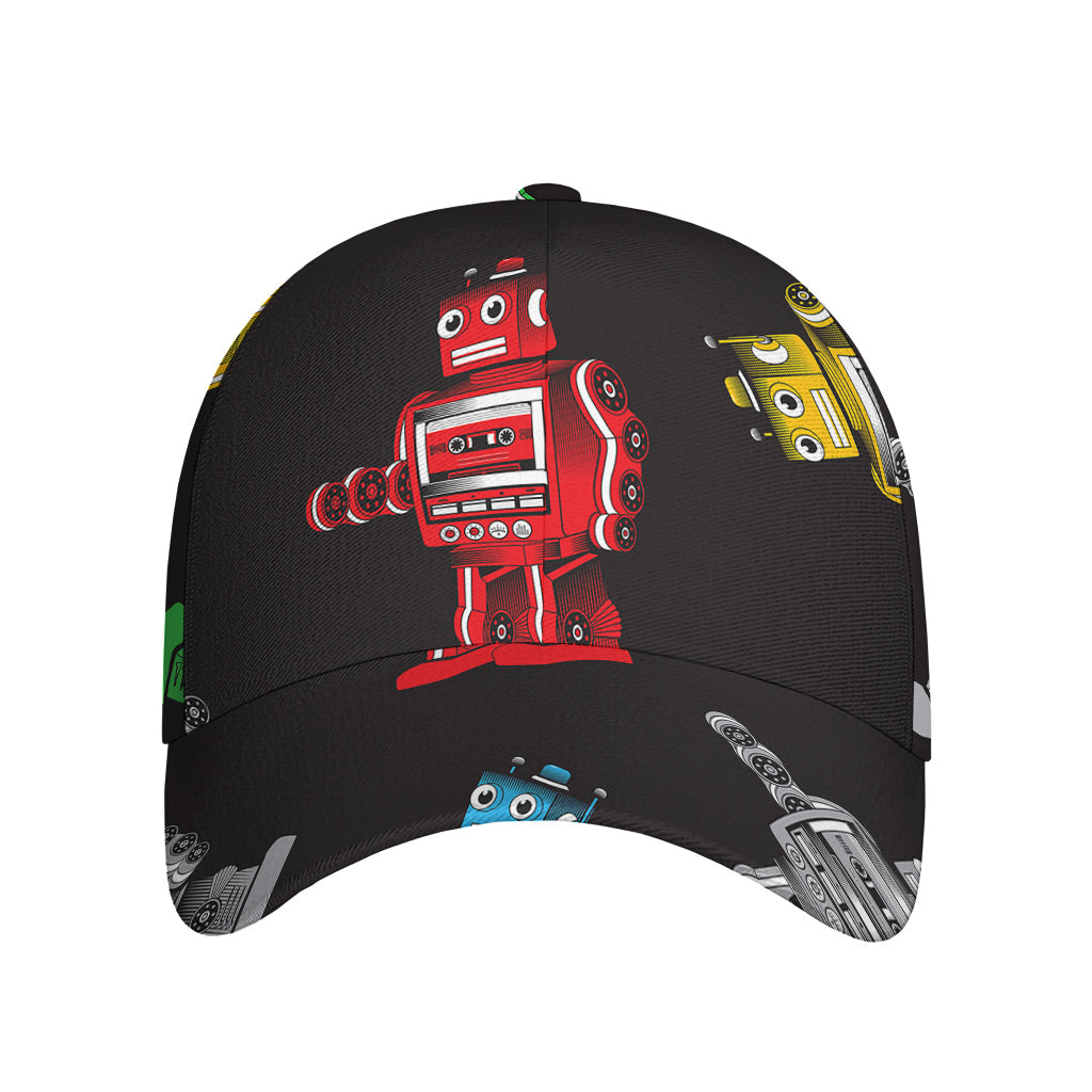 Vintage Robot Pattern Print Baseball Cap