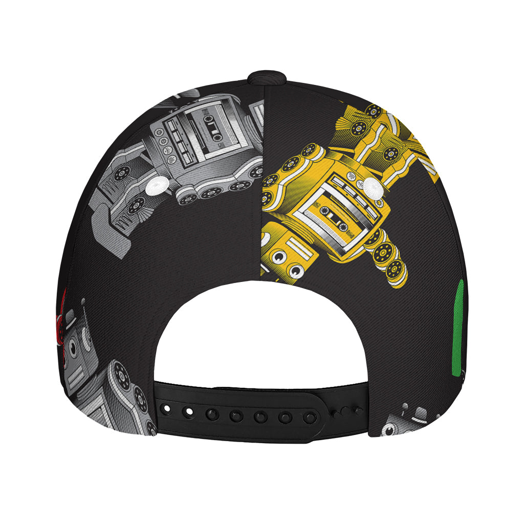 Vintage Robot Pattern Print Baseball Cap