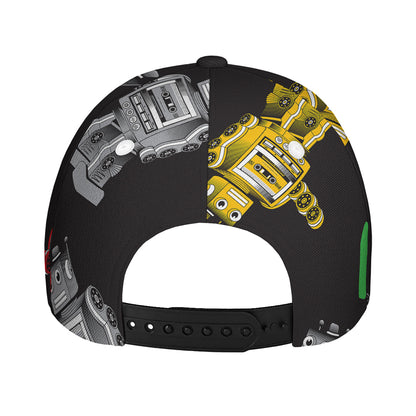 Vintage Robot Pattern Print Baseball Cap