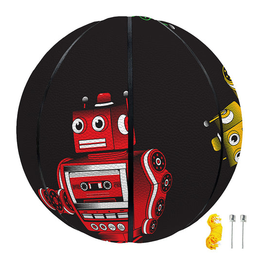 Vintage Robot Pattern Print Basketball